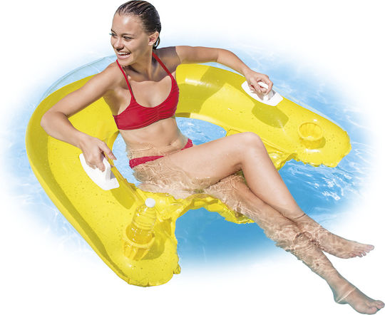 Intex Sit n Float Φουσκωτή Σαμπρέλα Θαλάσσης με Χειρολαβές Κίτρινη 152x99cm