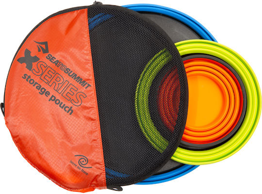 Sea to Summit X-Set Plate for Camping 480ml STS40-00478 Orange Pouch Blue Plate Green Bowl Orange Mug