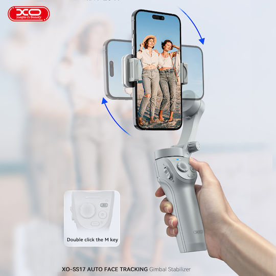 XO Ss17 Gimbal Κινητού με Σταθεροποιητή 3 Αξόνων και 8 ώρες λειτουργίας Λευκό