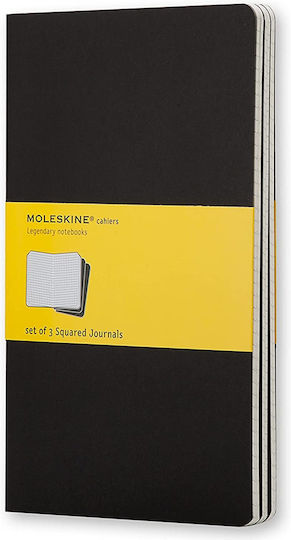 Moleskine Set 3 Moleskine Notebook L 13x21cm Plaid 80 Pages Black