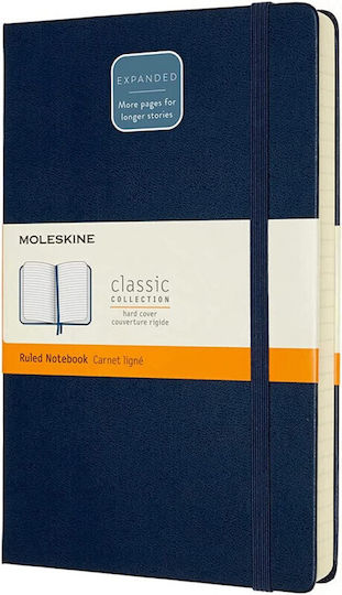 Moleskine Класическа Колекция Бележник Булет Журнал 400 Листа На Райета с Твърда Корицa Син