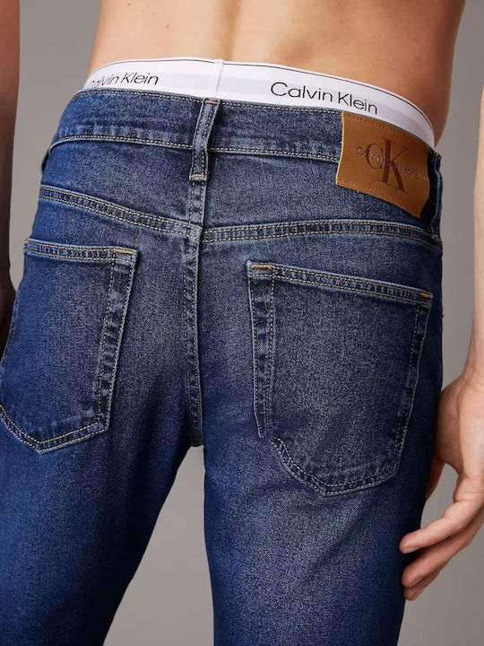 Men's Jeans Pants Elastic with Slim Tapered Fit Blue