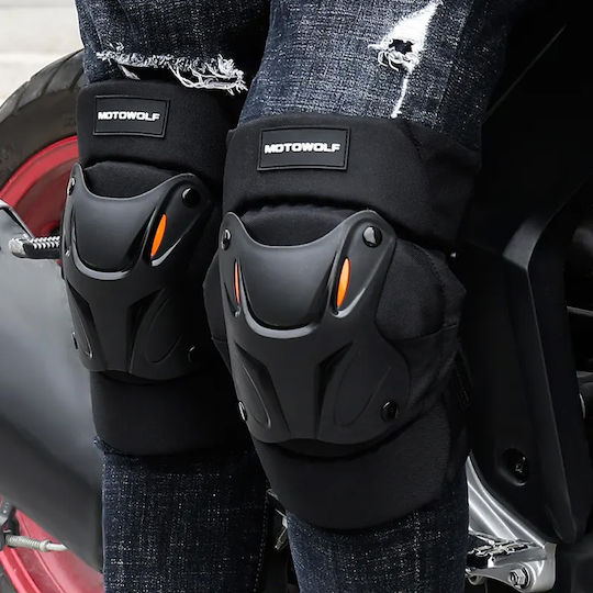 Motowolf Reflective Motorcycle Cycling Knee Elbow Pads Set Adjustable Breathable Material Universal