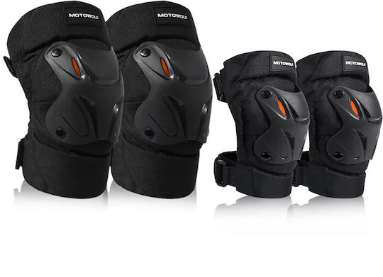Motowolf Reflective Motorcycle Cycling Knee Elbow Pads Set Adjustable Breathable Material Universal