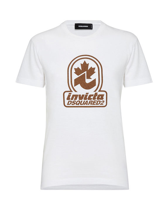 Dsquared2 T-Shirt Καφέ-λευκό