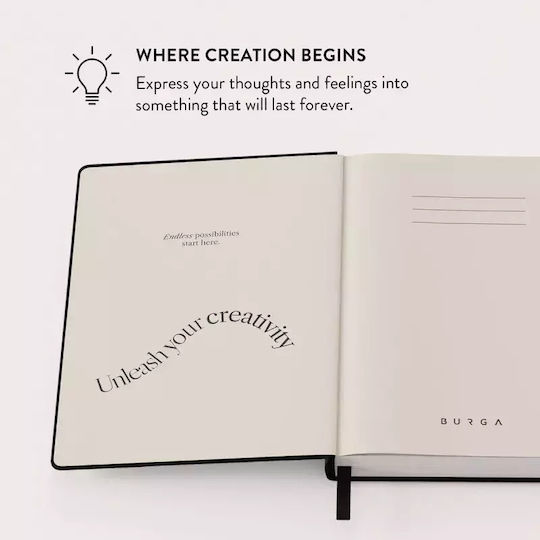 Burga Notizbuch A5 Geregelt Schwarz