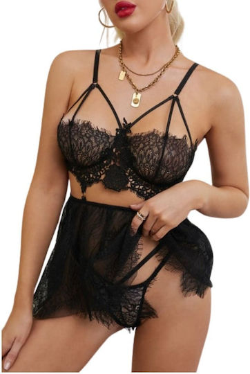 Zoli Σετ Sexy Babydoll Μαύρο