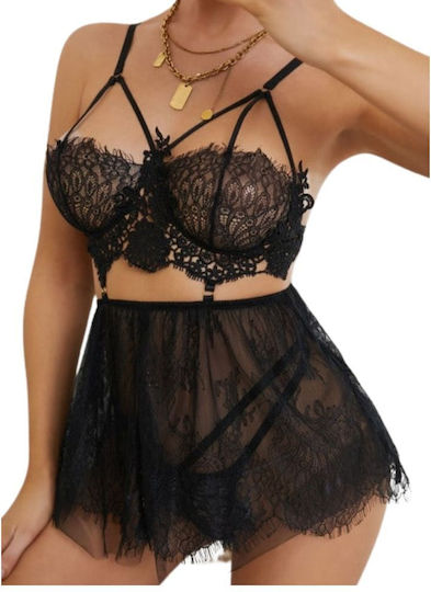 Zoli Σετ Sexy Babydoll Μαύρο