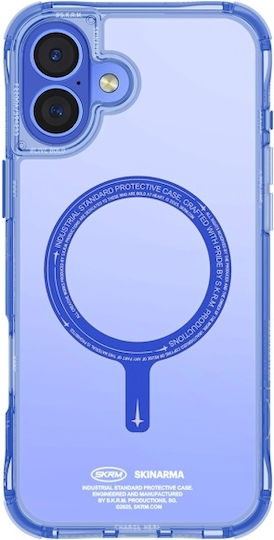 Skinarma Umschlag Rückseite Silikon / Kunststoff Blau (iPhone 16 Plus)