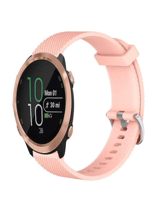 Garmin Forerunner 645 Music 20mm Diamond Textured Silicone Band Pink