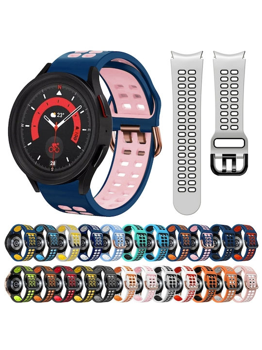 Samsung Galaxy Watch 4 44mm 20mm Breathable Silicone Watch Band Two-Tone Gray+Yellow