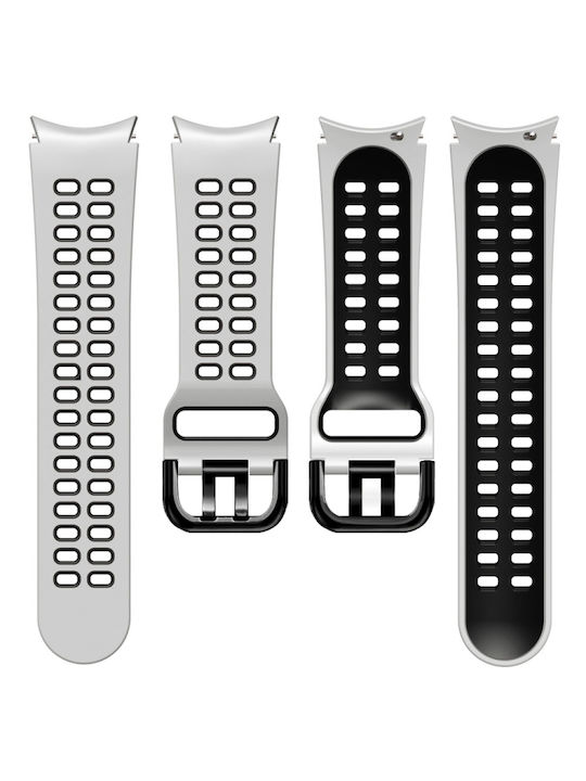 Samsung Galaxy Watch 4 Classic 42mm 20mm Breathable Two-Color Silicone Watch Strap Gray+Yellow