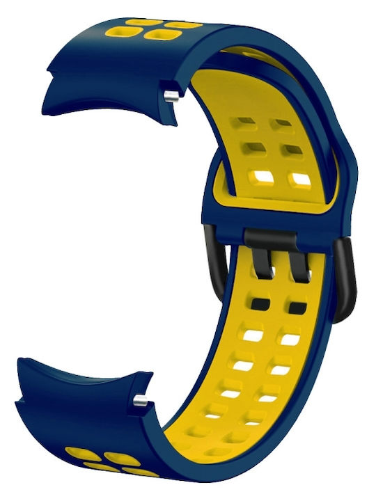 Samsung Galaxy Watch 4 44mm 20mm Breathable Silicone Watch Band Two-Tone Gray+Yellow