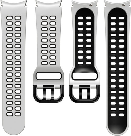 Samsung Galaxy Watch 4 Classic 42mm 20mm Atmungsaktives Zwei-Farben-Silikonarmband Grau+Gelb