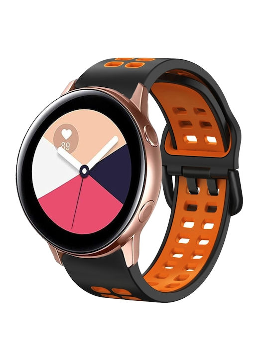 Samsung Galaxy Watch 4 44mm 20mm Breathable Silicone Watch Band Two-Tone Gray+Yellow