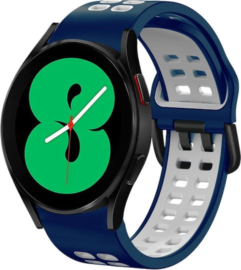 Samsung Galaxy Watch 4 Classic 42mm 20mm Atmungsaktives Zwei-Farben-Silikonarmband Grau+Gelb