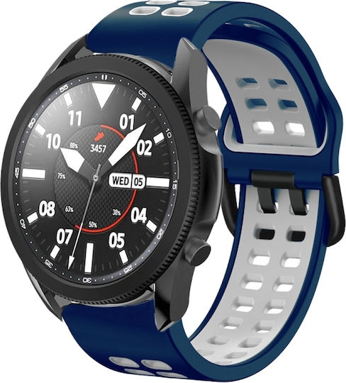 Samsung Galaxy Watch 4 Classic 42mm 20mm Atmungsaktives Zwei-Farben-Silikonarmband Grau+Gelb