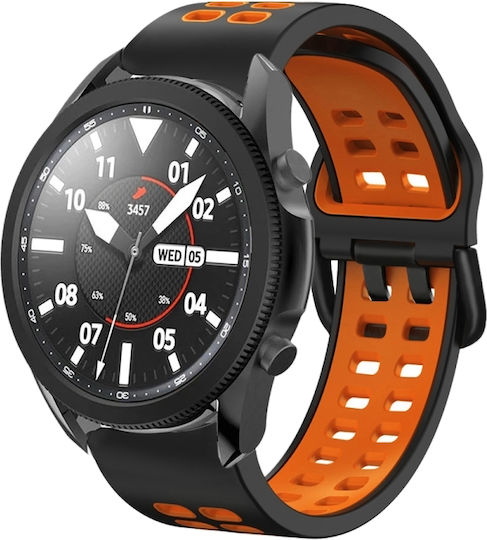 Samsung Galaxy Watch 4 44mm 20mm Breathable Silicone Watch Band Two-Tone Gray+Yellow
