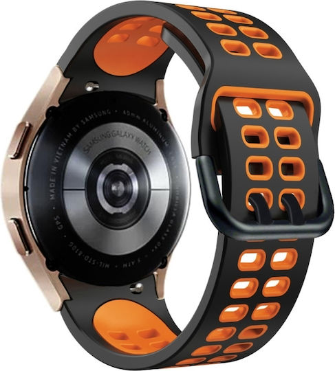 Samsung Galaxy Watch 4 44mm 20mm Breathable Silicone Watch Band Two-Tone Gray+Yellow