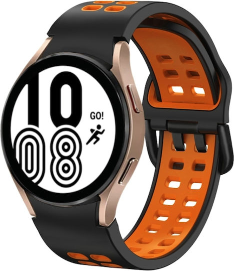 Samsung Galaxy Watch 4 Classic 42mm 20mm Atmungsaktives Zwei-Farben-Silikonarmband Grau+Gelb
