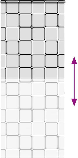 Vidaxl Duschvorhang Rollkassette 100x240 cm Stoffbreite 96 cm Mehrfarbig