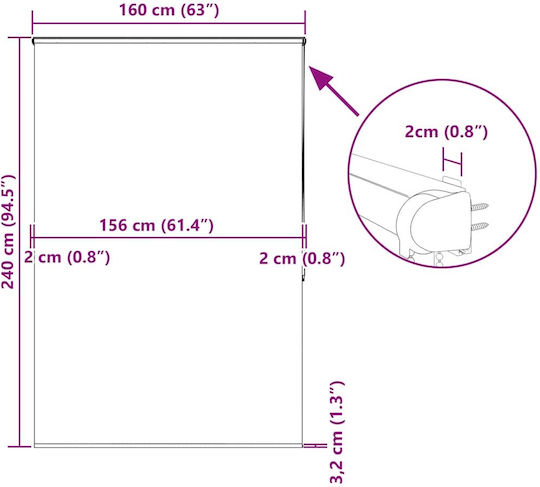 Vidaxl Κουρτίνα Μπάνιου Ρολό Κασέτα 160x240εκ Πλάτος Υφάσματος 156εκ Πολύχρωμο