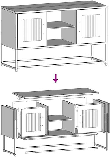 Metal TV Stand Pink 68x39x60.5cm