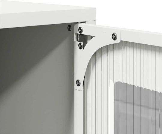 Έπιπλο Τηλεόρασης Μεταλλικό Λευκό Μ68xΠ39xΥ60.5cm