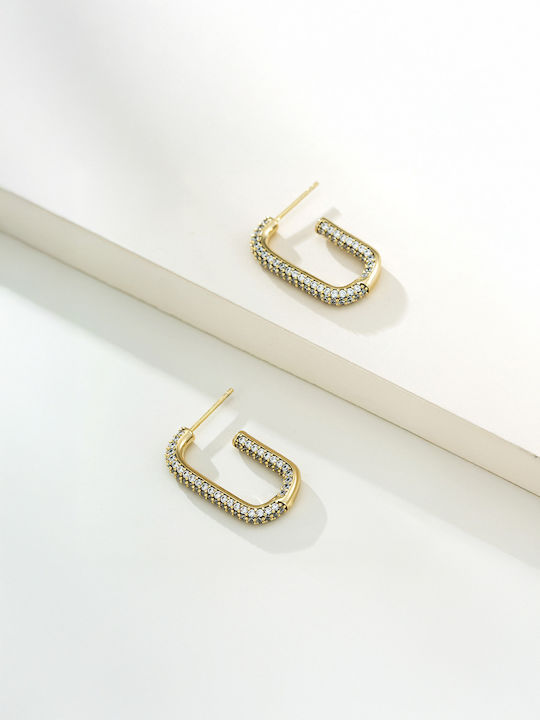 Chrysothemiss Earrings Gold Plated with Stones