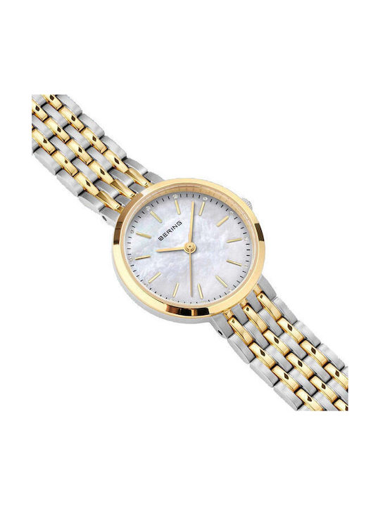 Bering Time Classic Crystals Ρολόι Μπαταρίας με Μεταλλικό Μπρασελέ