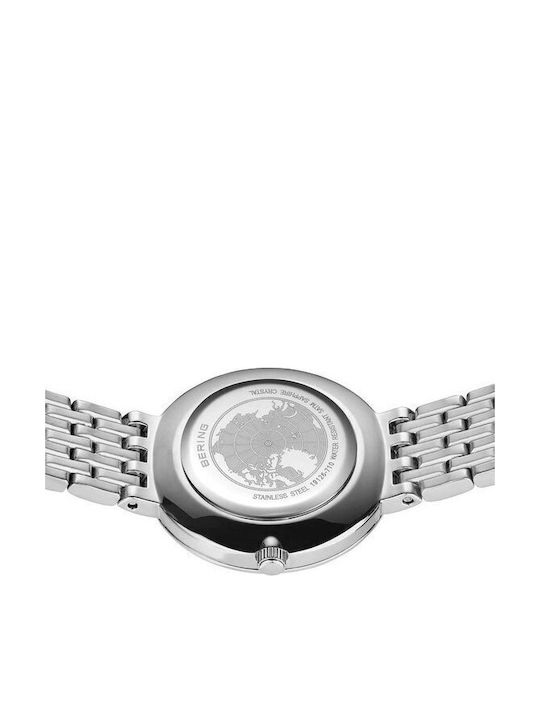 Bering Time Classic Crystals Γυναικείο Ρολόι 26mm Μπαταρίας με Ασημί Μεταλλικό Μπρασελέ