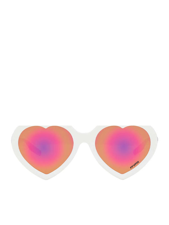 Pit Viper The Miami Nights Admirer Sunglasses Λευκά with Acetate Frame & Pink Lens