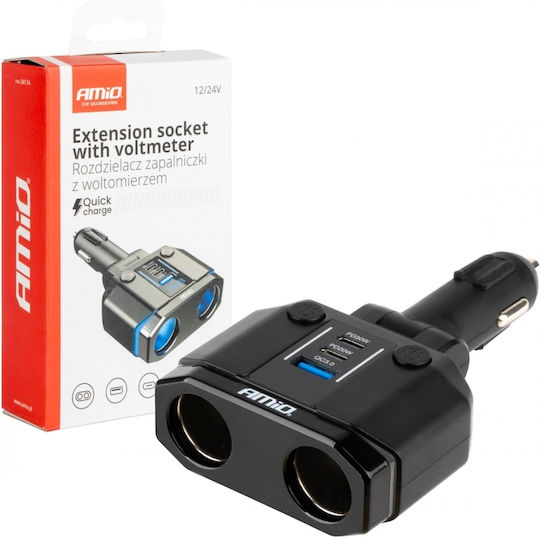 AMiO Car Cigarette Lighter Adapter 12V - 24V