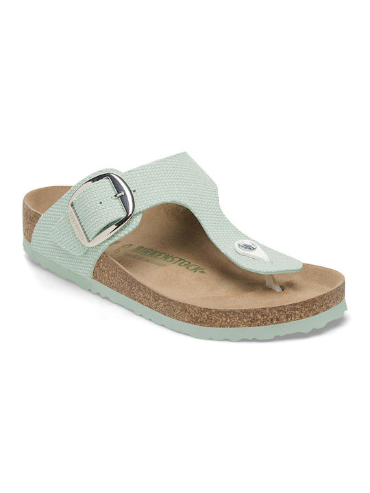 Birkenstock Gizeh Big Buckle Women's Flat Sandals in Green Color Regular Fit