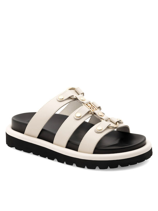 Flache Sandalen für Damen in Weiß Farbe