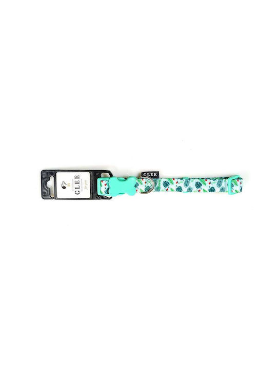 Glee Palm Leaf Hundehalsband in Türkis Farbe Klein 15mm x 30 - 45cm