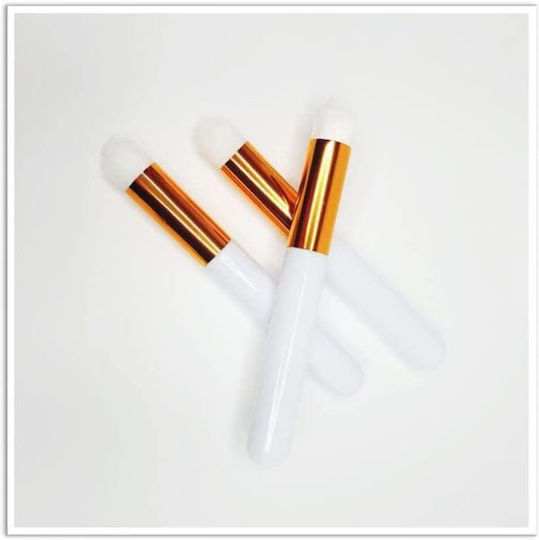 Compact Brush Cleaning Washing Eyelashes Face Nose Very Soft Bristles 10 Cm White Gold