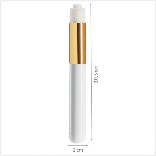 Compact Brush Cleaning Washing Eyelashes Face Nose Very Soft Bristles 10 Cm White Gold