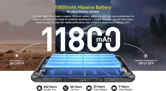 Ulefone Armor Pad 4 Ultra 5G 10.36" Tablet (8GB/256GB) Μαύρο
