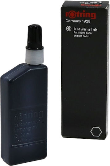 Rotring Zeichnung Ink Flaschen Schwarz Ersatz- und Füllfederhaltertinten für Rapidograph Schwarz 23ml