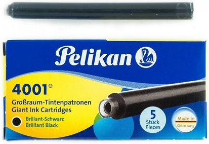 Pelikan 4001 Резервно мастило за писалка в Черно цвят 5бр