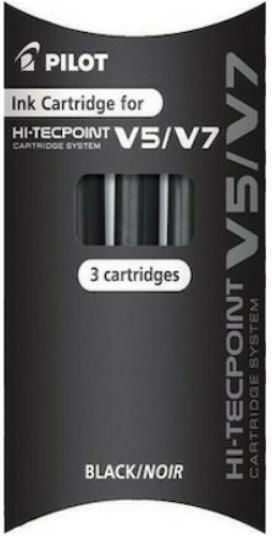Replacement Cartridge V5/V7 Black Set of 3 Pieces Pilot 4902505444432