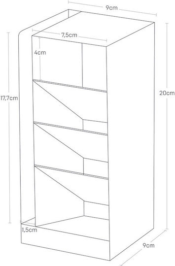 Πλαστική Βάση Γραφείου σε Μαύρο Χρώμα 7.5x6.3x7.5εκ. 1τμχ