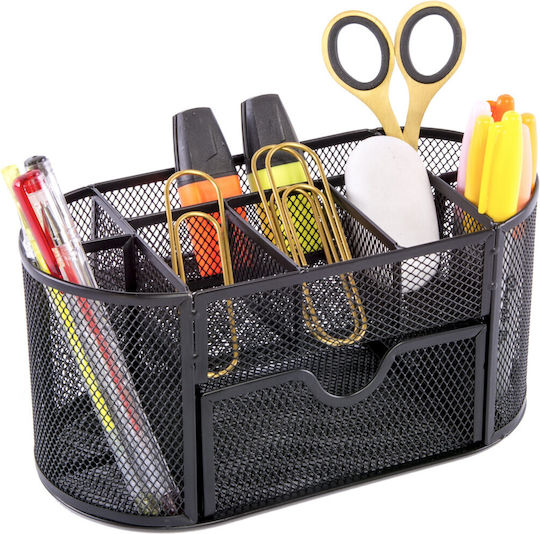 Metallic Desk Organizer in Black Color 1pcs 22x10x11cm