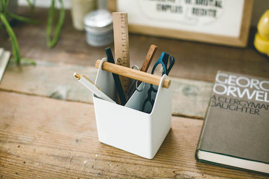 Metallic Pencil Holder in White Color 1pcs 7.5x6.3x7.5cm