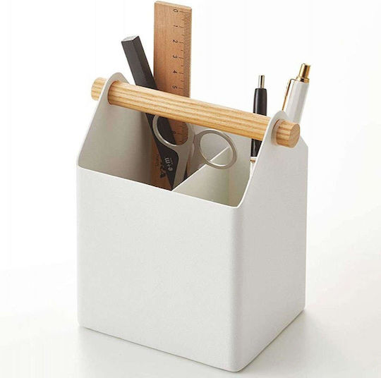 Metallic Pencil Holder in White Color 1pcs 7.5x6.3x7.5cm