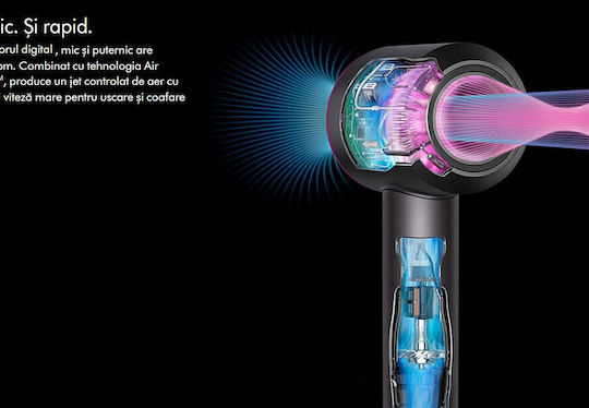 Ултра мощен сешоар с отрицателни йони, студен и топъл въздух, аксесоари