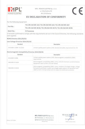 IPS TS1-ON-1k0-MC-3x9 UPS 1000VA 900W cu 3 IEC Prize