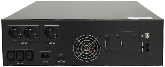 IPS RTS-LI-2K0-3U-LCD-3X9 UPS Line-Interactive 2000VA 1600W με 8 IEC Πρίζες