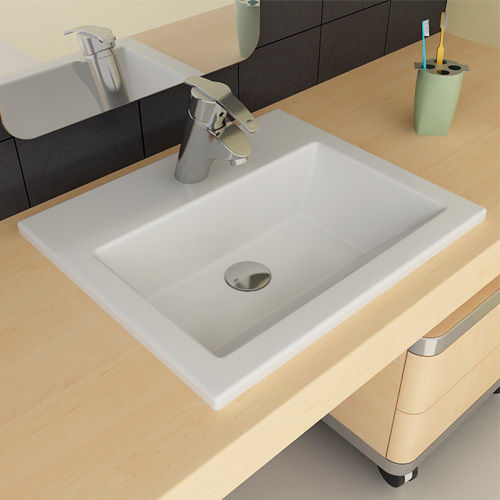 Serel Countertop Sink Porcelain 60x42cm White